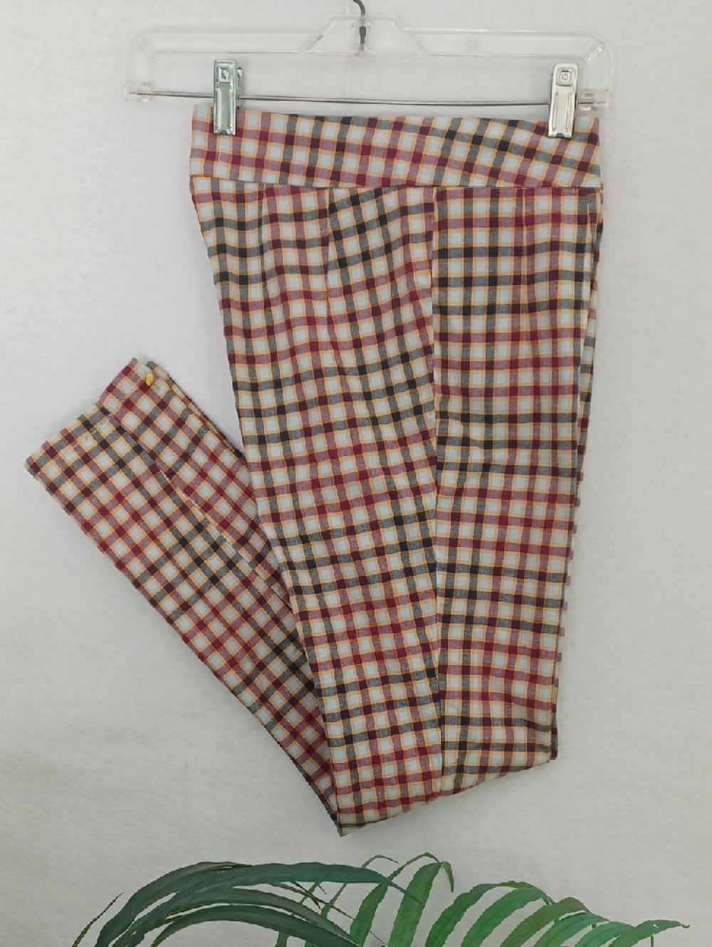 Free People Pants in Mustard, Burgundy, Gray & Navy Plaid